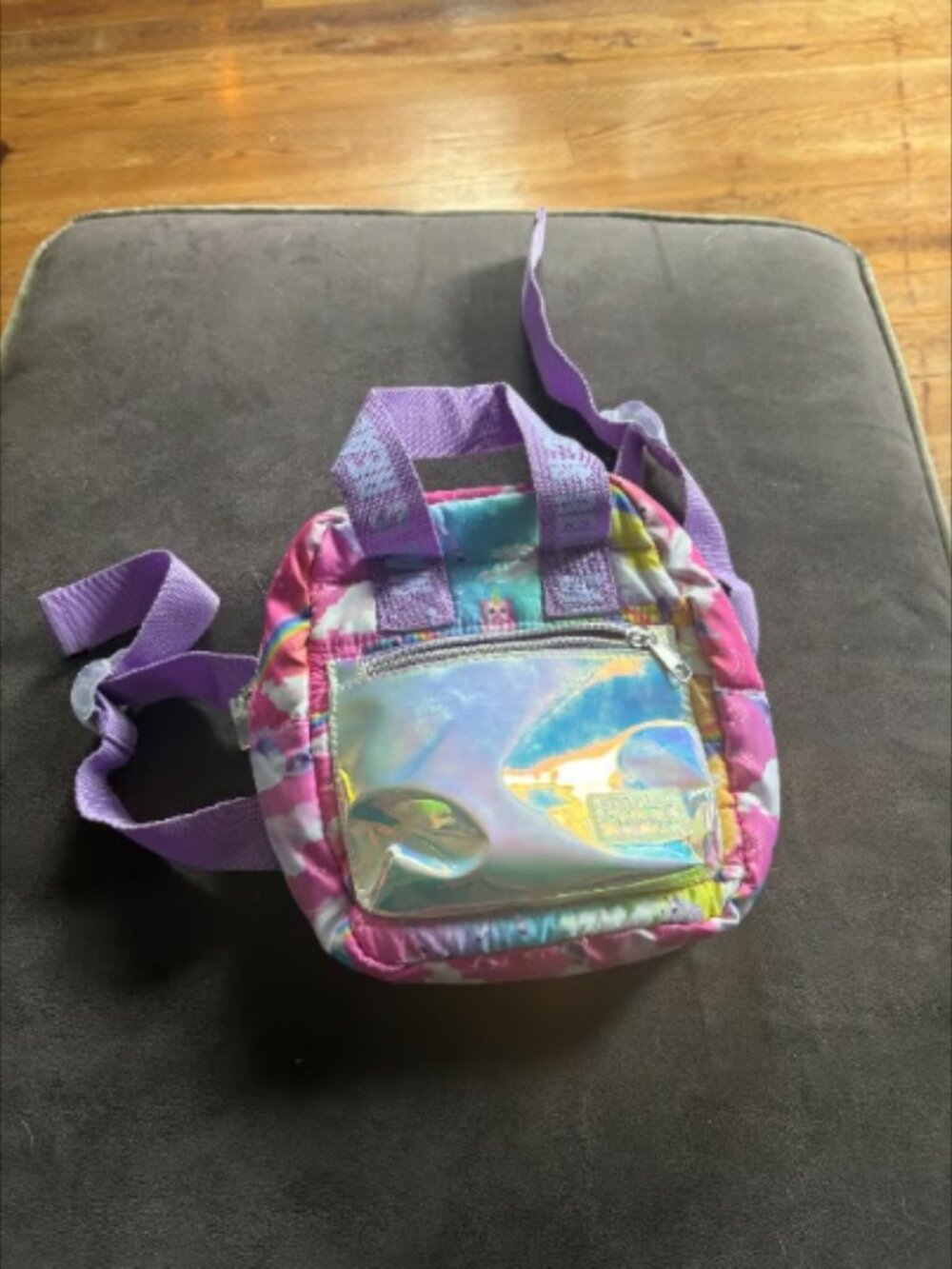 Girls Mini Backpack Purse Rainbow Unicorn Cat Iridescent